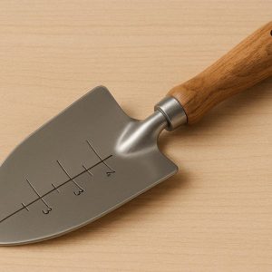 Stainless Steel Hand Trowel with Depth Markers for Accurate Planting and Seedling Transplanting Durable Garden Shovel with Natural Wood Handle
