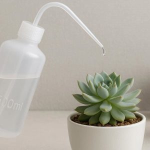 Portable Squeeze Water Bottle for Succulents 500ml Plastic Narrow Mouth Dripping Bottle for Lab Gardening and Precise Indoor Plant Care Clear