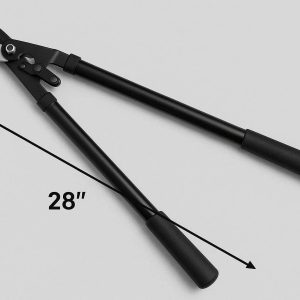 Long Handle Loppers for Heavy Duty Branch Cutting 28 Inch Garden Bypass Lopper with Compound Action for Extra Leverage and Reach Black