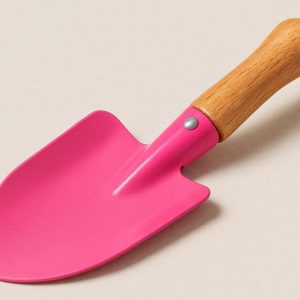 Kids Garden Trowel with Colorful Metal Head and Wooden Handle Small Hand Shovel for Children Learning to Garden and Play in the Dirt Pink